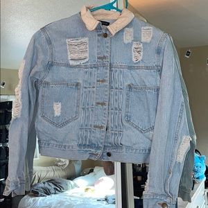Kendall Kylie Distressed Jean Jacket